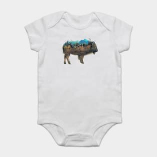 Buffalo Bison Surrealism Baby Bodysuit